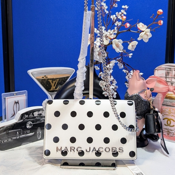 Marc Jacobs Party On A Chain -Polka DotsLeather Clutch/...